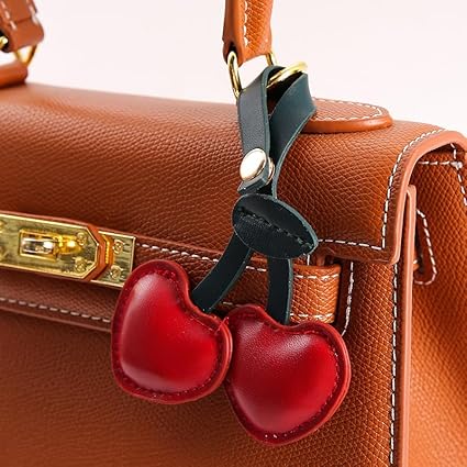 Heart Cherry Pendant – Creative Keychain, Fashion Bag Charm, Romantic Gift