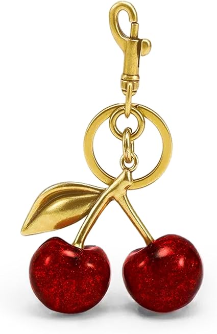 Cherry Keychain – Cute Fruit Pendant, Fashion Bag Charm Accessory (12cm/6cm)