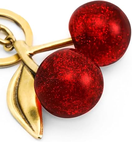 Cherry Keychain – Cute Fruit Pendant, Fashion Bag Charm Accessory (12cm/6cm)